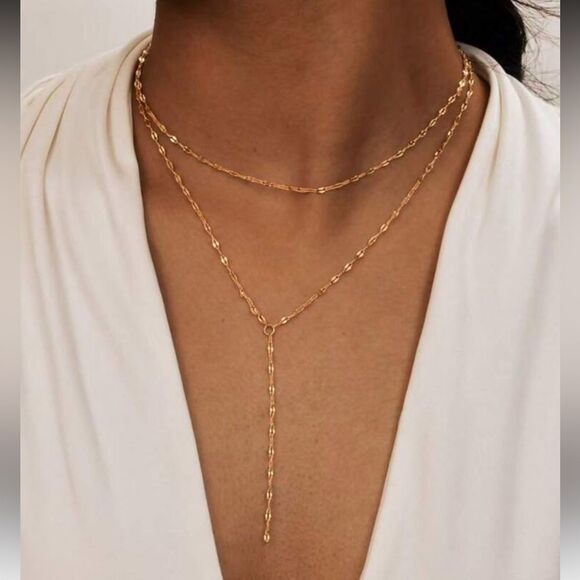Free People Jewelry - boho Gold Chain Necklace A1496